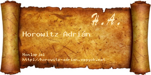 Horowitz Adrián névjegykártya